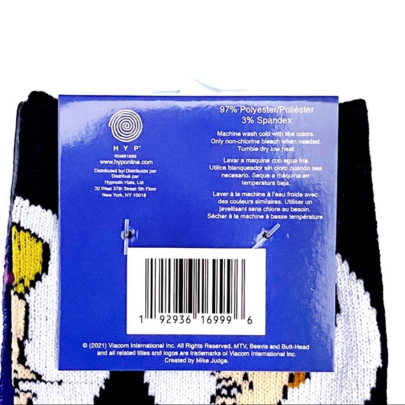🆕 Beavis and Butt-Head Butthead MTV Retro 90s Crew Socks Mens Womens - Picture 8 of 8